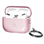 Carcasa Bizon Clear Case compatibila cu Apple AirPods Pro 3, Roz 3 - lerato.ro