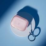 Carcasa Bizon Clear Case compatibila cu Apple AirPods Pro 3, Roz 6 - lerato.ro