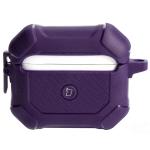 Carcasa Bizon Armor Case compatibila cu Apple AirPods 3, Dark Purple 3 - lerato.ro