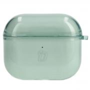 Carcasa Bizon Clear Case compatibila cu Apple AirPods 3, Verde