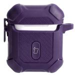 Carcasa Bizon Armor Case compatibila cu Apple AirPods 1/2, Dark Purple 3 - lerato.ro