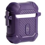 Carcasa Bizon Armor Case compatibila cu Apple AirPods 1/2, Dark Purple 5 - lerato.ro