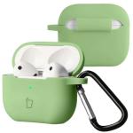 Carcasa Bizon Silicone Case compatibila cu Apple AirPods 3, Light Green 3 - lerato.ro