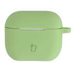 Carcasa Bizon Silicone Case compatibila cu Apple AirPods 3, Light Green 2 - lerato.ro