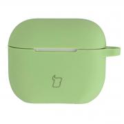 Carcasa Bizon Silicone Case compatibila cu Apple AirPods 3, Light Green