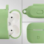 Carcasa Bizon Silicone Case compatibila cu Apple AirPods 3, Light Green 4 - lerato.ro