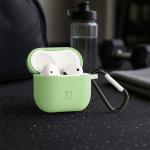 Carcasa Bizon Silicone Case compatibila cu Apple AirPods 3, Light Green 5 - lerato.ro