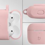 Carcasa Bizon Silicone Case compatibila cu Apple AirPods 3, Roz 3 - lerato.ro