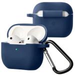 Carcasa Bizon Silicone Case compatibila cu Apple AirPods 3, Albastru 3 - lerato.ro