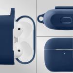 Carcasa Bizon Silicone Case compatibila cu Apple AirPods 3, Albastru 4 - lerato.ro