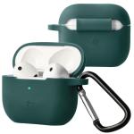 Carcasa Bizon Silicone Case compatibila cu Apple AirPods 3, Dark Green 3 - lerato.ro