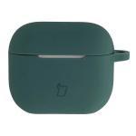 Carcasa Bizon Silicone Case compatibila cu Apple AirPods 3, Dark Green 2 - lerato.ro