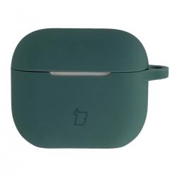 Carcasa Bizon Silicone Case compatibila cu Apple AirPods 3, Dark Green