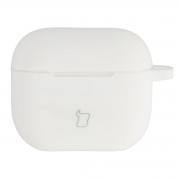 Carcasa Bizon Silicone Case compatibila cu Apple AirPods 3, Alb