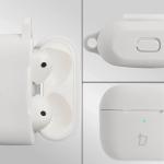 Carcasa Bizon Silicone Case compatibila cu Apple AirPods 3, Alb 4 - lerato.ro