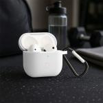 Carcasa Bizon Silicone Case compatibila cu Apple AirPods 3, Alb 5 - lerato.ro