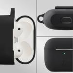 Carcasa Bizon Silicone Case compatibila cu Apple AirPods 3, Negru 4 - lerato.ro