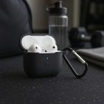Carcasa Bizon Silicone Case compatibila cu Apple AirPods 3, Negru 5 - lerato.ro
