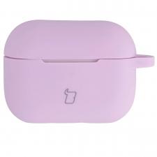 Airpods, Carcasa Bizon Silicone Case compatibila cu Apple AirPods Pro 2, Violet, lerato.ro