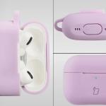 Carcasa Bizon Silicone Case compatibila cu Apple AirPods Pro 2, Violet 4 - lerato.ro