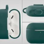 Carcasa Bizon Silicone Case compatibila cu Apple AirPods Pro 2, Dark Green 4 - lerato.ro