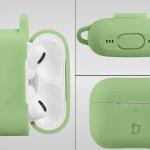 Carcasa Bizon Silicone Case compatibila cu Apple AirPods Pro 2, Light Green 4 - lerato.ro