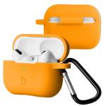 Carcasa Bizon Silicone Case compatibila cu Apple AirPods Pro 2, Portocaliu 3 - lerato.ro