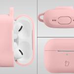Carcasa Bizon Silicone Case compatibila cu Apple AirPods Pro 2, Roz 4 - lerato.ro
