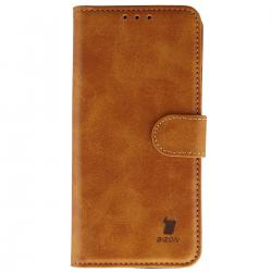 Husa flip cover Bizon Pocket compatibila cu Xiaomi 17, Maro