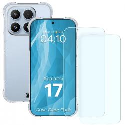 Kit protectie 3 in 1 BizonMobile Clear Pack, Carcasa Bizon Salpa si 2x Folie protectie Bizon Hydrogel, compatibil cu Xiaomi 17, Transparent