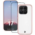 Kit protectie 2 in 1 BizonMobile, Carcasa Bizon Angelo si Folie sticla securizata Bizon Glass Edge, compatibil cu Xiaomi 17, Roz 2 - lerato.ro