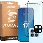 Set protectie 3in1 Bizon Glass Edge Pack, 2 folii sticla ecran + 1 folie sticla camera foto, compatibil cu Xiaomi 17, Transparent 2 - lerato.ro