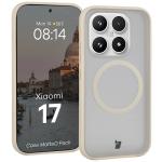 Kit protectie 2 in 1 BizonMobile, Carcasa Bizon MatteO si Folie sticla securizata Bizon Glass Edge, compatibil cu Xiaomi 17, Bej 4 - lerato.ro