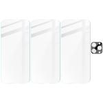 Set protectie 4in1 Bizon Clear 2 Pack, 3 folii sticla ecran + 1 folie sticla camera foto, compatibil cu iPhone 16 Pro, Transparent 6 - lerato.ro