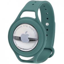 Carcasa de protectie din silicon Bizon Locator Child compatibila cu Apple AirTag, Dedicata copiilor, Verde