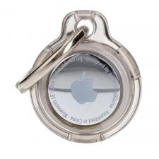 Carcasa de protectie Bizon Locator Keychain compatibila cu Apple AirTag, Negru / Transparent