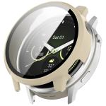 Carcasa cu protectie ecran din sticla securizata BizonMobile compatibila cu Garmin Venu 4 45 mm, Bej 2 - lerato.ro