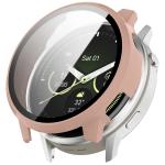 Carcasa cu protectie ecran din sticla securizata BizonMobile compatibila cu Garmin Venu 4 45 mm, Roz 2 - lerato.ro