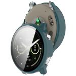 Carcasa cu protectie ecran din sticla securizata BizonMobile compatibila cu Garmin Venu 4 45 mm, Verde 5 - lerato.ro