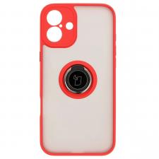 Carcasa Bizon Hybrid Ring compatibila cu iPhone 16 Plus, Rosu