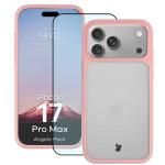 Kit protectie 2 in 1 BizonMobile, Carcasa Bizon Angelo si Folie sticla securizata Bizon Glass Edge, compatibil cu iPhone 17 Pro Max, Roz 2 - lerato.ro