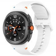Curea Bizon Strap Watch Silicone G compatibila cu Samsung Galaxy Watch 8 40 / 44 / 46mm, Alb