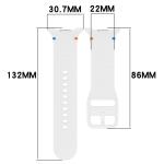 Curea Bizon Strap Watch Silicone G compatibila cu Samsung Galaxy Watch 8 40 / 44 / 46mm, Alb 3 - lerato.ro