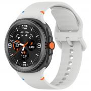 Curea Bizon Strap Watch Silicone G compatibila cu Samsung Galaxy Watch 8 40 / 44 / 46mm, Light Grey