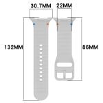 Curea Bizon Strap Watch Silicone G compatibila cu Samsung Galaxy Watch 8 40 / 44 / 46mm, Light Grey 3 - lerato.ro