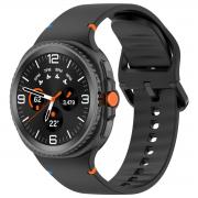 Curea Bizon Strap Watch Silicone G compatibila cu Samsung Galaxy Watch 8 40 / 44 / 46mm, Negru