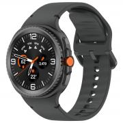 Curea Bizon Strap Watch Silicone G compatibila cu Samsung Galaxy Watch 8 40 / 44 / 46mm, Gri
