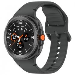 Curea Bizon Strap Watch Silicone G compatibila cu Samsung Galaxy Watch 8 40 / 44 / 46mm, Gri