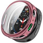 Carcasa cu protectie ecran din sticla securizata BizonMobile Felipe compatibila cu Samsung Galaxy Watch 8 40mm, Roz 2 - lerato.ro