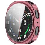 Carcasa cu protectie ecran din sticla securizata BizonMobile Felipe compatibila cu Samsung Galaxy Watch 8 40mm, Roz 9 - lerato.ro